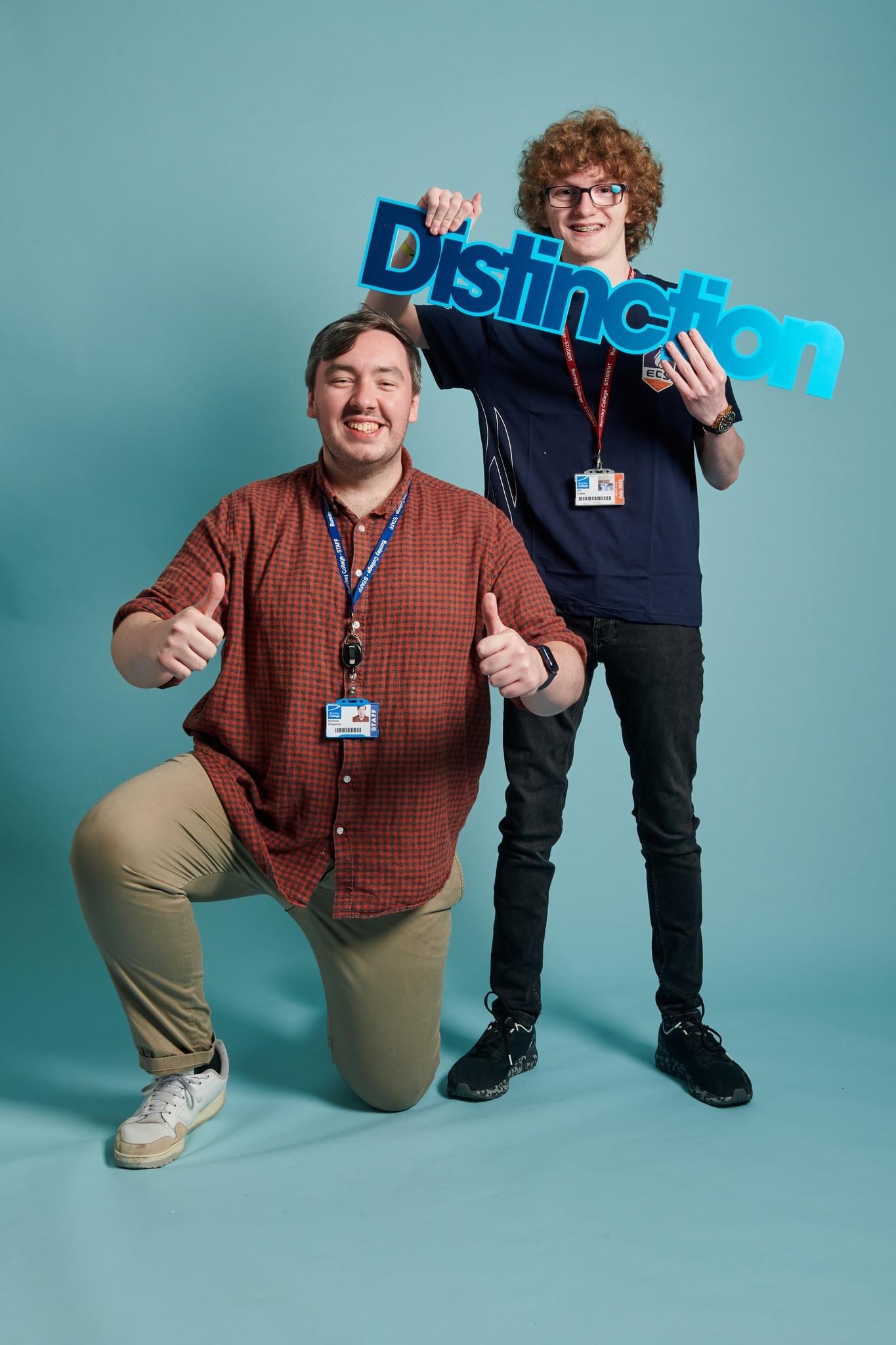 Media Lecturer Andrew Chapman with his student